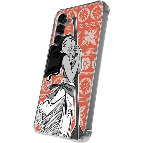 Disney Moana Character Tropical Print Art Galaxy S24 Plus Clear Case