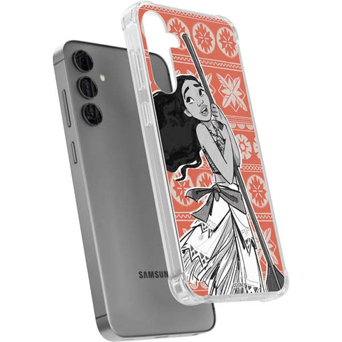 Disney Moana Character Tropical Print Art Galaxy S24 Plus Clear Case