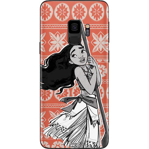 Disney Moana Character Tropical Print Art Galaxy S9 Skin