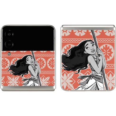 Disney Moana Character Tropical Print Art Galaxy Z Flip3 5G Skin