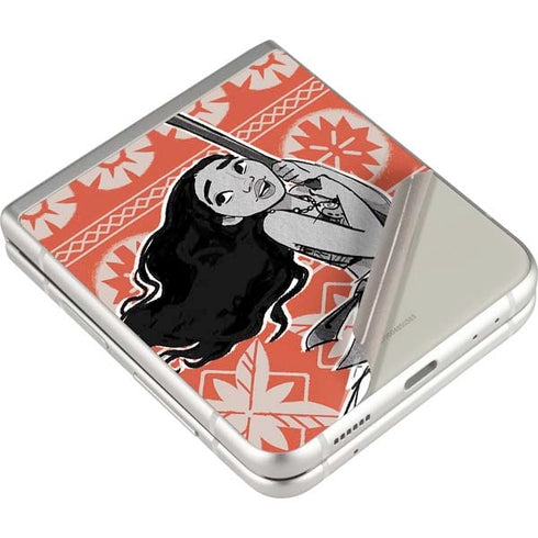 Disney Moana Character Tropical Print Art Galaxy Z Flip3 5G Skin