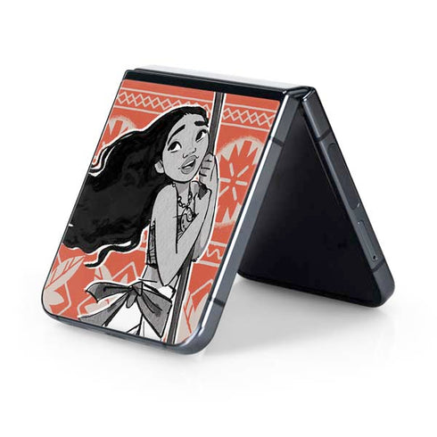 Disney Moana Character Tropical Print Art Galaxy Z Flip5 5G Skin