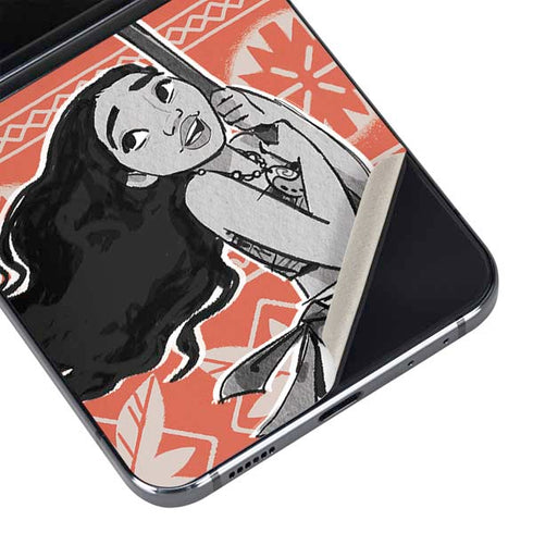 Disney Moana Character Tropical Print Art Galaxy Z Flip5 5G Skin