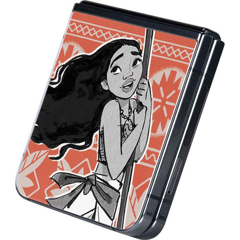 Disney Moana Character Tropical Print Art Galaxy Z Flip5 5G Skin