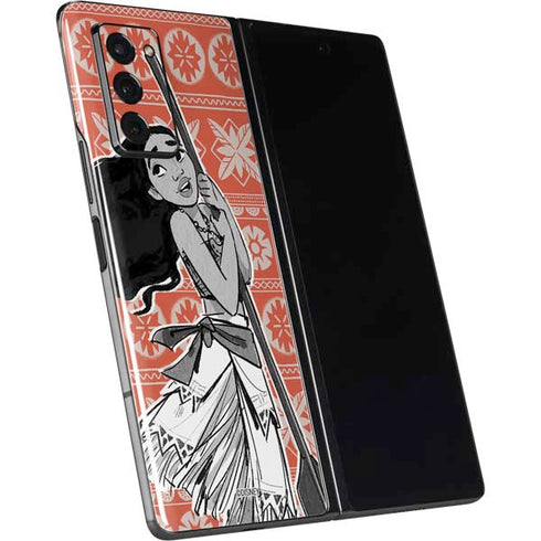 Disney Moana Character Tropical Print Art Galaxy Z Fold2 5G Skin