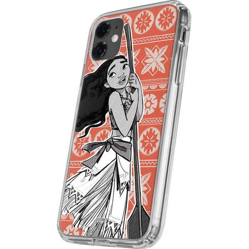 Disney Moana Character Tropical Print Art iPhone 11 Clear Case