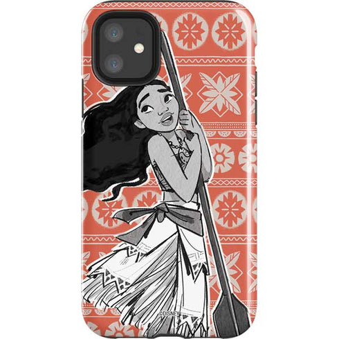 Disney Moana Character Tropical Print Art iPhone 11 Impact Case