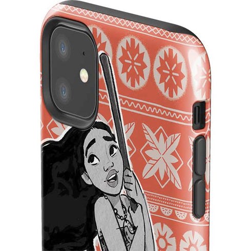 Disney Moana Character Tropical Print Art iPhone 11 Impact Case