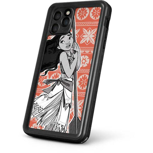 Disney Moana Character Tropical Print Art iPhone 11 Pro Max Waterproof Case