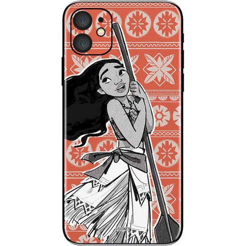 Disney Moana Character Tropical Print Art iPhone 11 Skin