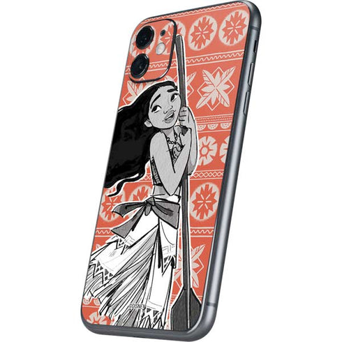 Disney Moana Character Tropical Print Art iPhone 11 Skin
