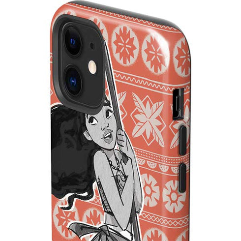 Disney Moana Character Tropical Print Art iPhone 12 Impact Case