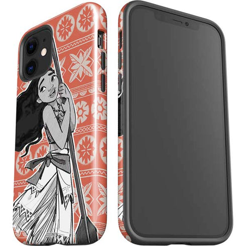 Disney Moana Character Tropical Print Art iPhone 12 Impact Case