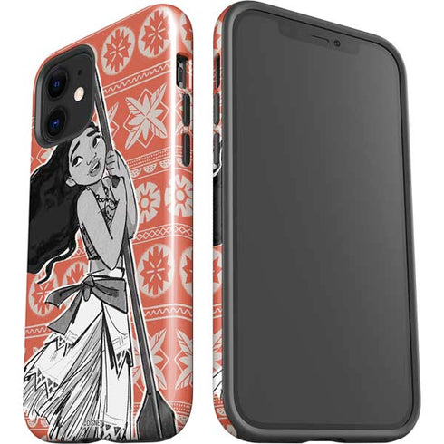 Disney Moana Character Tropical Print Art iPhone 12 Mini Impact Case