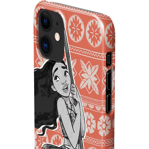 Disney Moana Character Tropical Print Art iPhone 12 Mini Lite Case