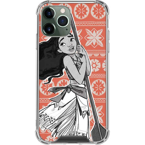 Disney Moana Character Tropical Print Art iPhone 12 Pro Clear Case