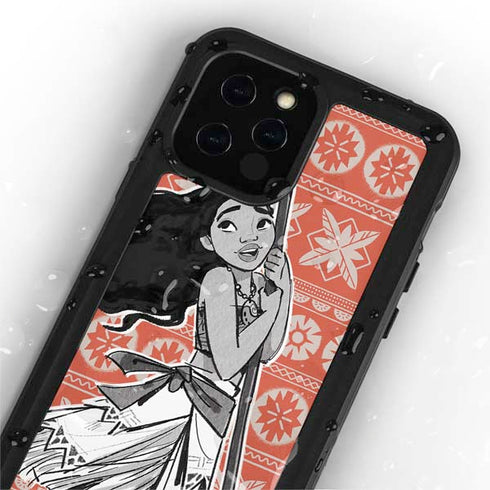 Disney Moana Character Tropical Print Art iPhone 12 Pro Waterproof Case
