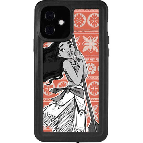 Disney Moana Character Tropical Print Art iPhone 12 Waterproof Case