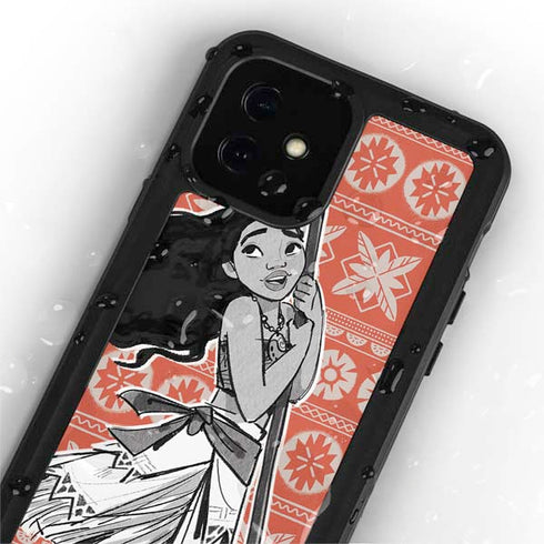Disney Moana Character Tropical Print Art iPhone 12 Waterproof Case
