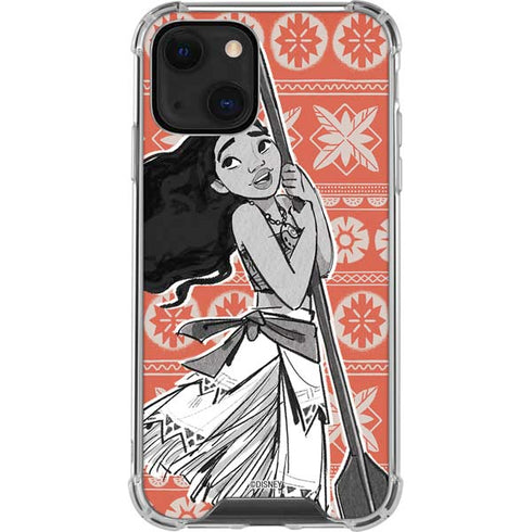 Disney Moana Character Tropical Print Art iPhone 13 Mini Clear Case