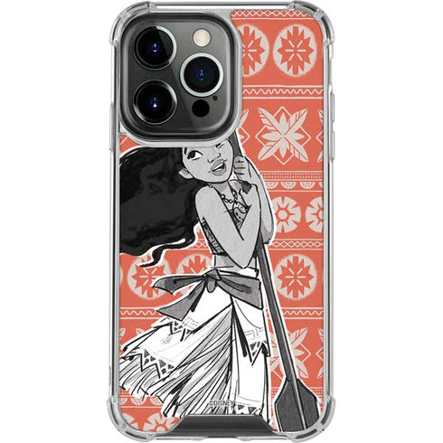 Disney Moana Character Tropical Print Art iPhone 13 Pro Clear Case