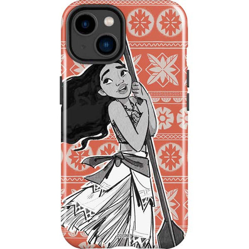 Disney Moana Character Tropical Print Art iPhone 14 Plus Impact Case