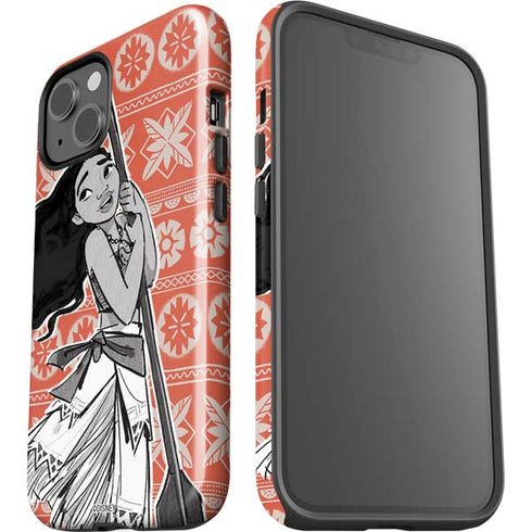 Disney Moana Character Tropical Print Art iPhone 14 Plus Impact Case