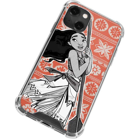Disney Moana Character Tropical Print Art iPhone 14 Plus Clear Case