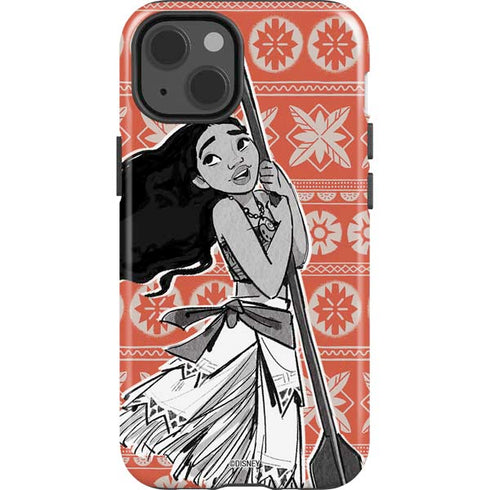 Disney Moana Character Tropical Print Art iPhone 15 Impact Case