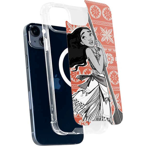 Disney Moana Character Tropical Print Art iPhone 15 Plus MagSafe Case