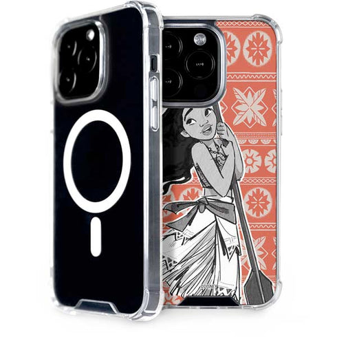 Disney Moana Character Tropical Print Art iPhone 15 Pro MagSafe Case