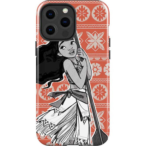 Disney Moana Character Tropical Print Art iPhone 15 Pro Max Impact Case