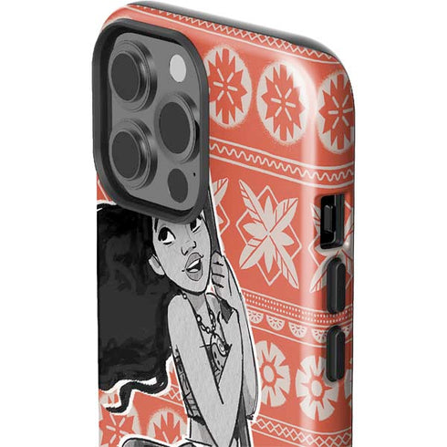 Disney Moana Character Tropical Print Art iPhone 15 Pro Max Impact Case