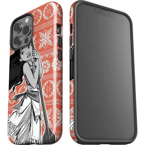 Disney Moana Character Tropical Print Art iPhone 15 Pro Max Impact Case