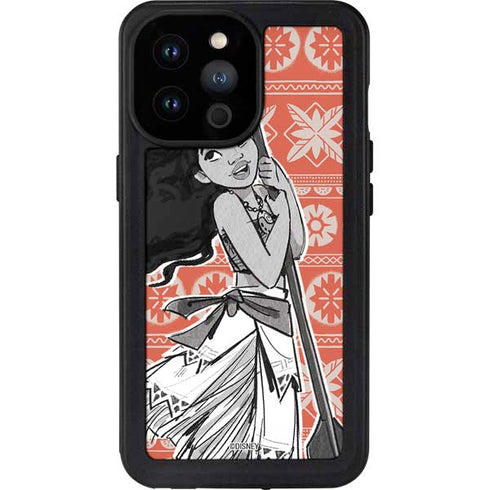 Disney Moana Character Tropical Print Art iPhone 14 Pro Max Waterproof Case