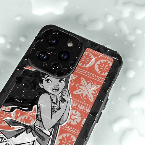 Disney Moana Character Tropical Print Art iPhone 14 Pro Max Waterproof Case