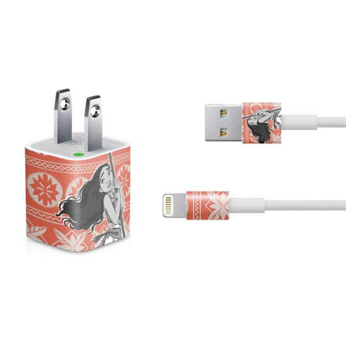 Disney Moana Character Tropical Print Art iPhone Charger (5W USB) Skin