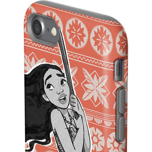 Disney Moana Character Tropical Print Art iPhone SE (2nd & 3rd Gen) Pro Case