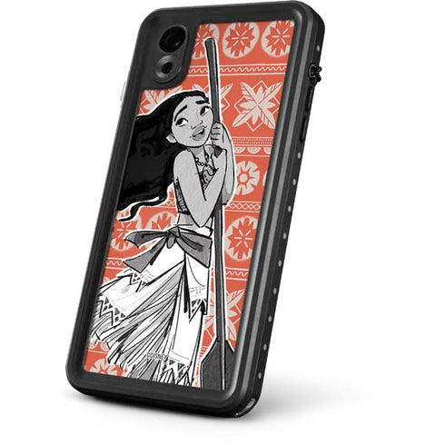 Disney Moana Character Tropical Print Art iPhone XR Waterproof Case