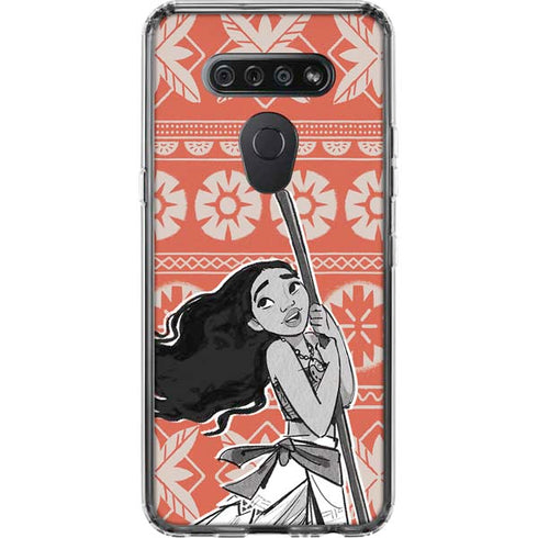 Disney Moana Character Tropical Print Art LG K51/Q51 Clear Case