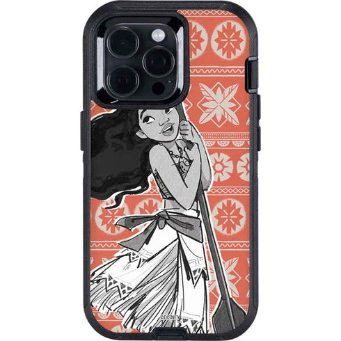 Disney Moana Character Tropical Print Art Otterbox Defender iPhone Skin