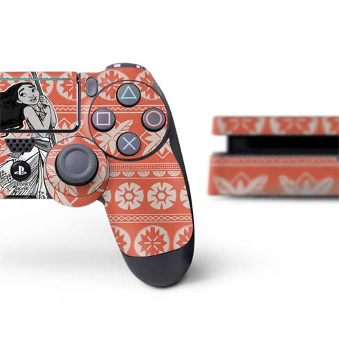 Disney Moana Character Tropical Print Art PS4 Slim Bundle Skin