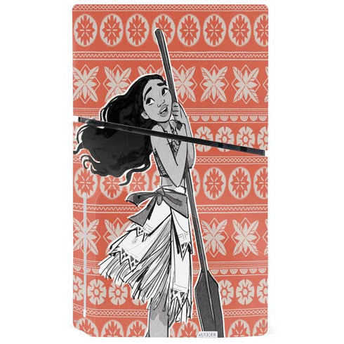 Disney Moana Character Tropical Print Art PS5 Slim Disk Console Skin