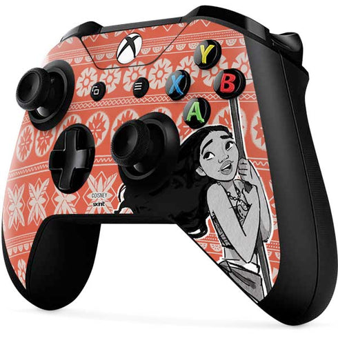 Disney Moana Character Tropical Print Art Xbox One X Controller Skin