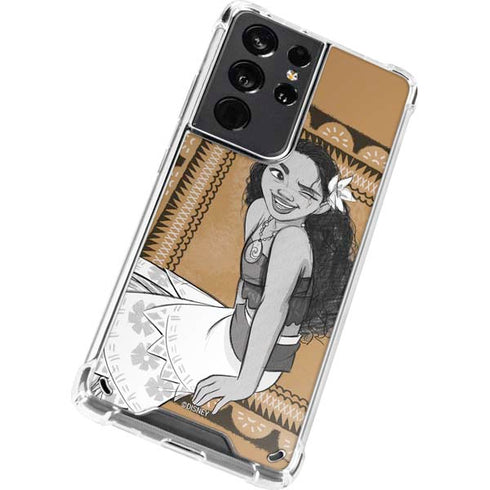 Disney Moana Winking Art Galaxy S21 Ultra 5G Clear Case