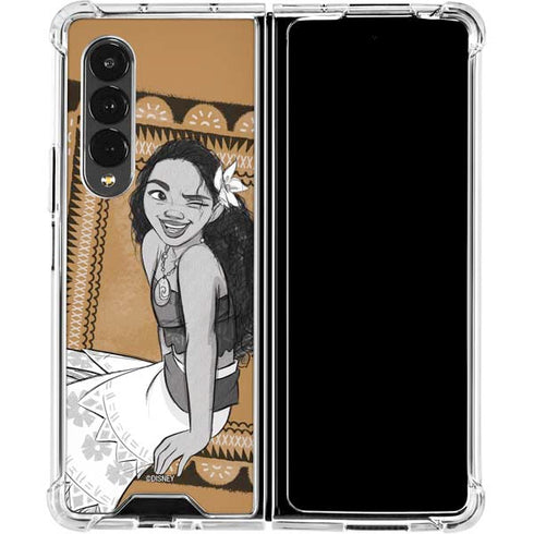 Disney Moana Winking Art Galaxy Z Fold4 5G Clear Case