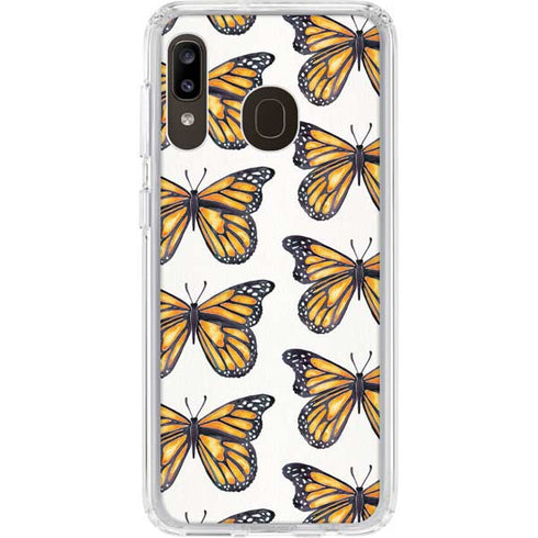Cat Coq Monarch Butterflies Galaxy A20 Clear Case
