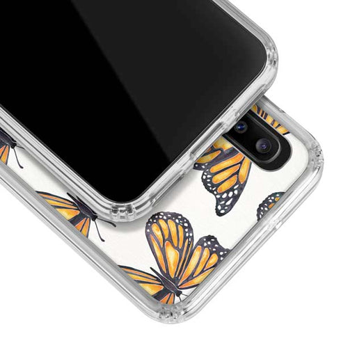 Cat Coq Monarch Butterflies Galaxy A20 Clear Case