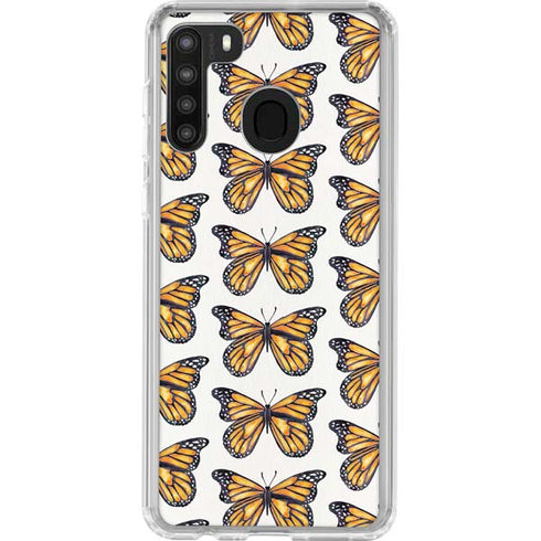Cat Coq Monarch Butterflies Galaxy A21 Clear Case