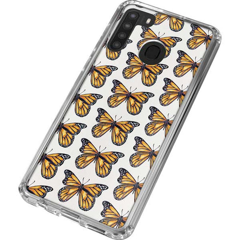 Cat Coq Monarch Butterflies Galaxy A21 Clear Case